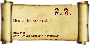 Hesz Nikolett névjegykártya